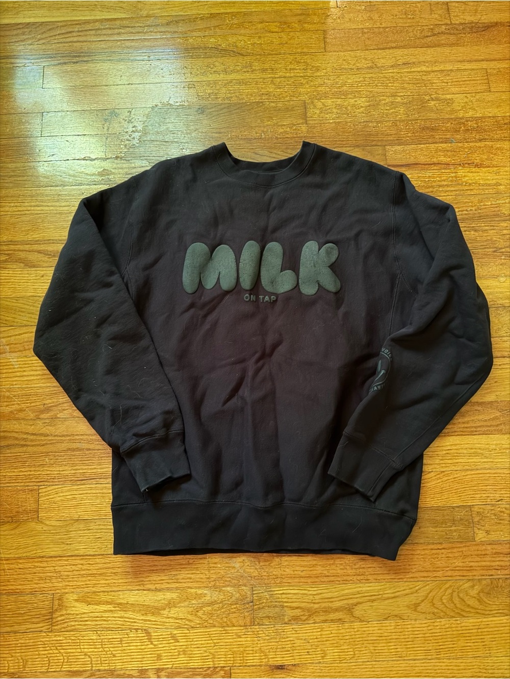 MILK On Tap Women's Black Crewneck Sweatshirt